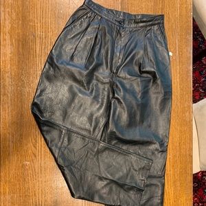 High waisted leather pants